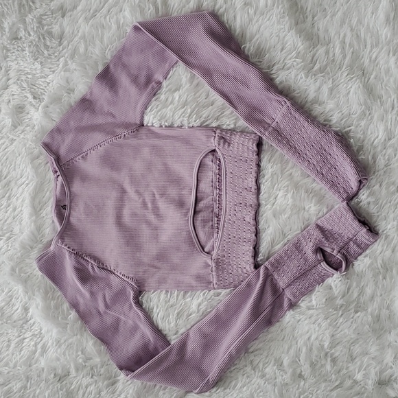 Free People Tops - 35. Free People Movement Cut It Out Longsleeve Crop Lilac